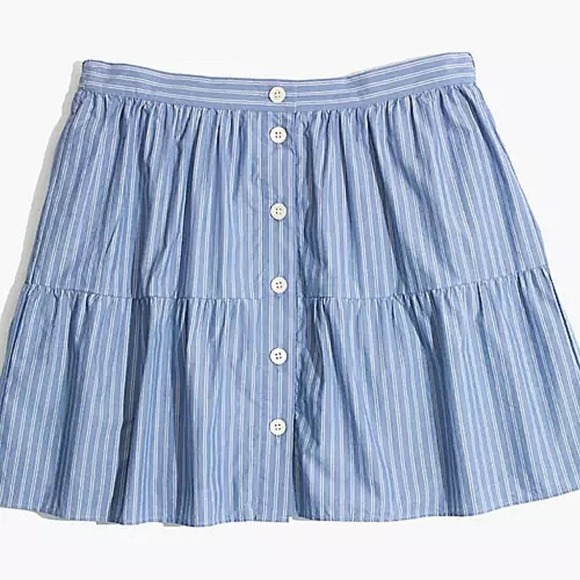 Madewell Striped Button-Front Bistro Mini Skirt - Picture 2 of 11